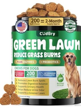 Amazon Green Lawn Dog Chews with Brown Soft Hearts